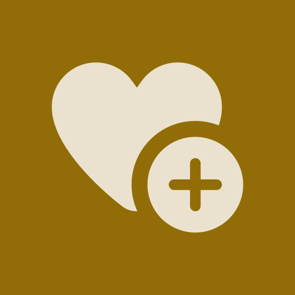 Heart with plus sign icon