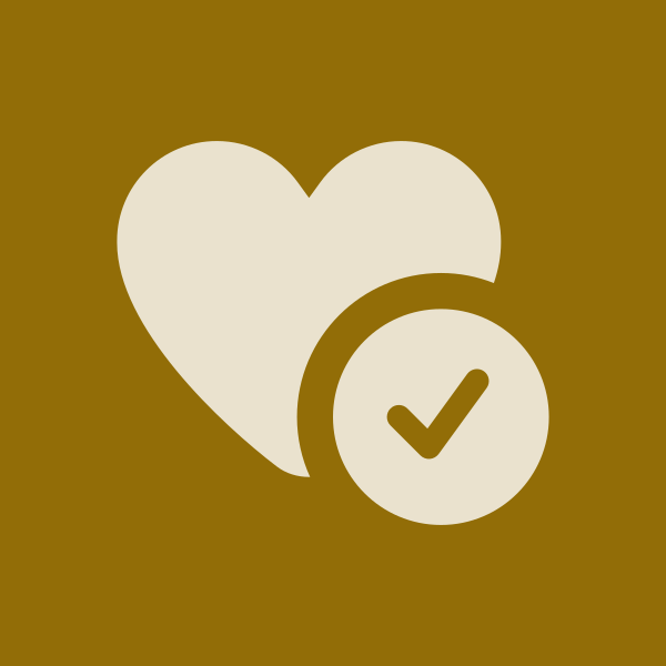 Heart with checkmark icon